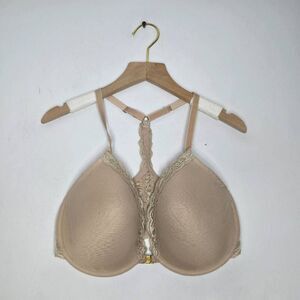 Natori Feathers Plunge Front Close T-Shirt Bra Size 36DD